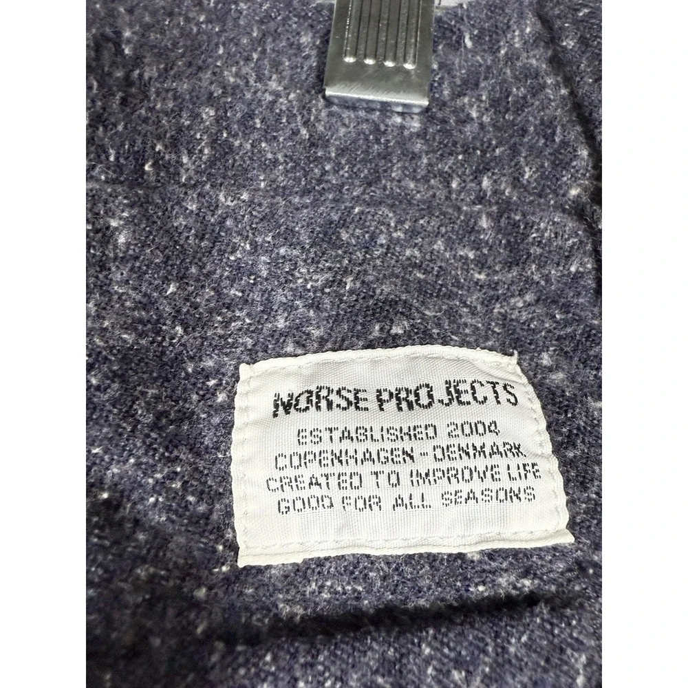 Norse Projects Pants Mens 33x27.5 Aros Cropped Nose Melange Cotton Straight Blue